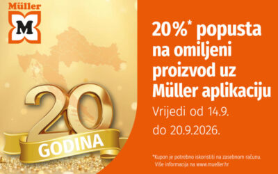 20% popusta na omiljeni proizvod zu Müller aplikaciju